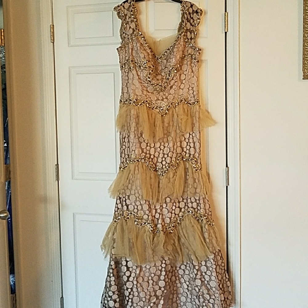 Gold and beaded dress